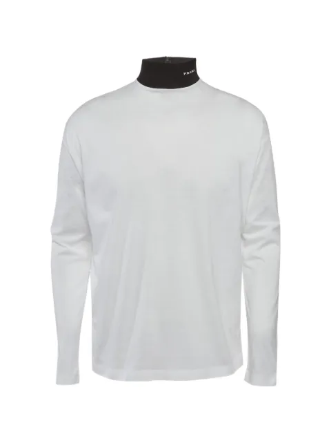 Prada Pre-Owned mock-neck long-sleeve T-shirt White 1291324