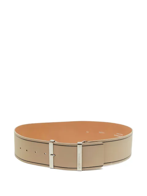 Emporio Armani Pre-Owned stripe-detail tongue-buckle belt Neutrals 1316979