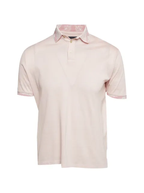 Etro Pre-Owned patterned-trim polo T-shirt Pink 1290044