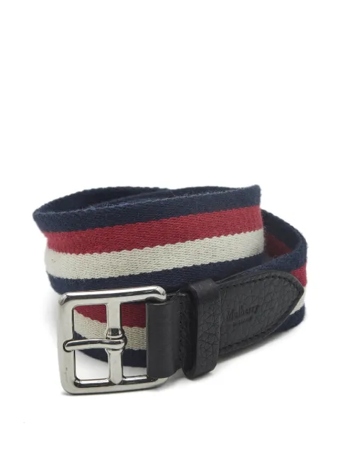 Mulberry Pre-Owned leather-trim canvas belt Blue 1345624