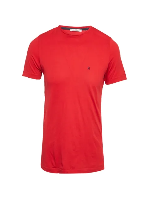 Carolina Herrera Vintage logo-embroidered T-shirt Red 1272033