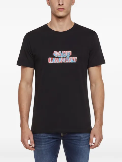 Saint Laurent Pre-Owned graphic-print T-shirt Black 1344023