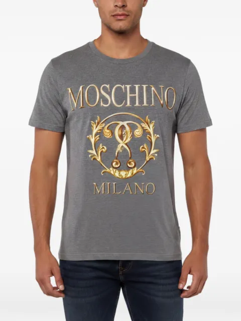 Moschino Pre-Owned logo-print T-shirt Grey 1344360
