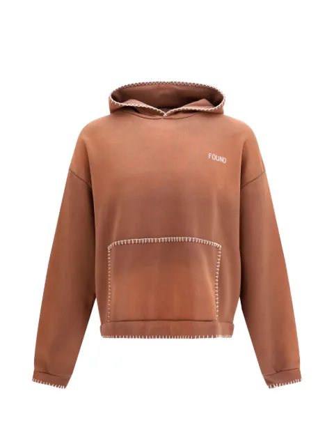 FOUND logo-embroidered hoodie Brown FOPF26HO01012