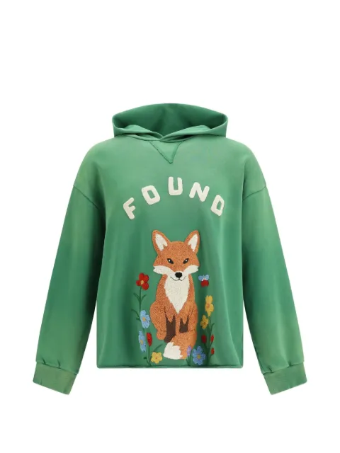 FOUND embroidered wildlife hoodie Green FOPF26HO01520