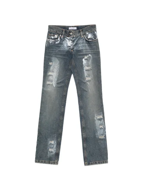 Dolce & Gabbana Pre-Owned 2000s paint-splatter distressed jeans Blue DG350BTY