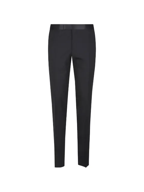 Lardini satin-trim wool trousers Black NOS405081CN4049