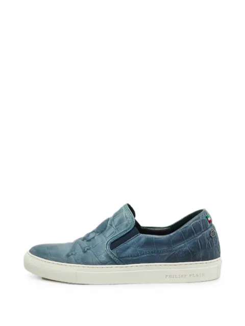 Philipp Plein croc-embossed slip-on sneakers Blue 1334327