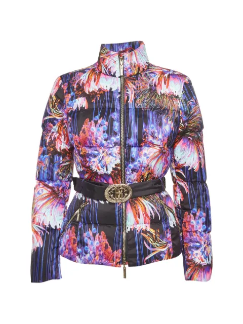 Roberto Cavalli Vintage printed belted puffer jacket Purple 1308689