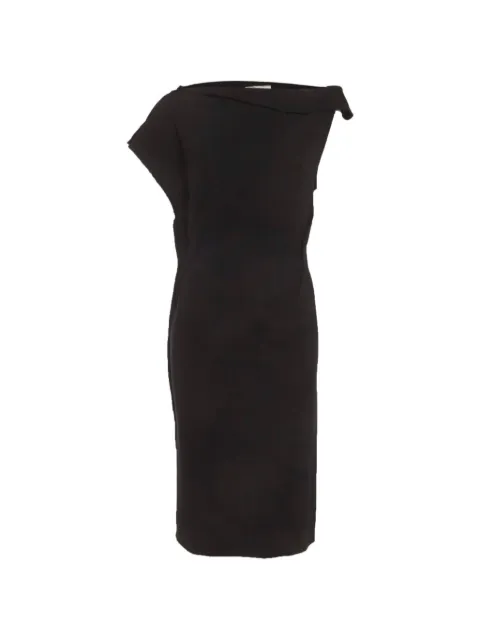 Lanvin Pre-Owned asymmetric draped midi dress Black 1315693