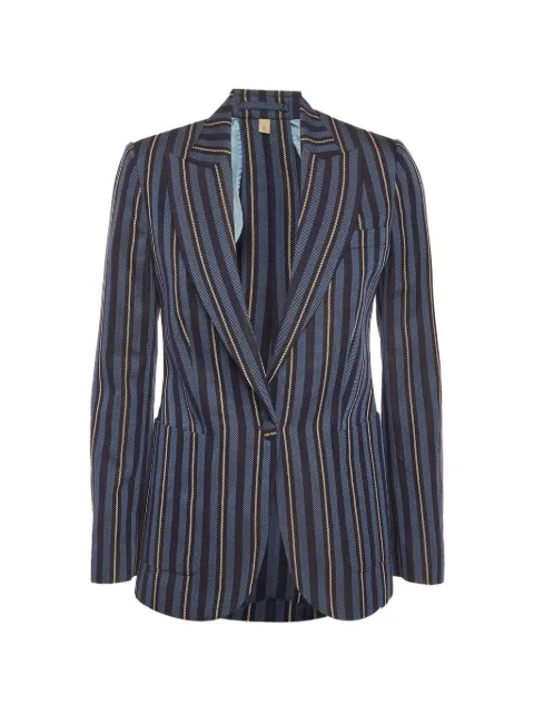 Burberry Pre-Owned striped jacquard blazer Blue 1309084