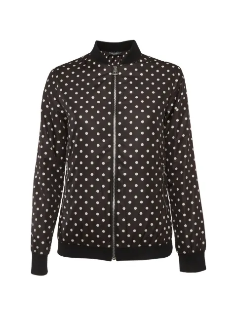 Dolce & Gabbana Pre-Owned polka dot-print bomber jacket Brown 1292181