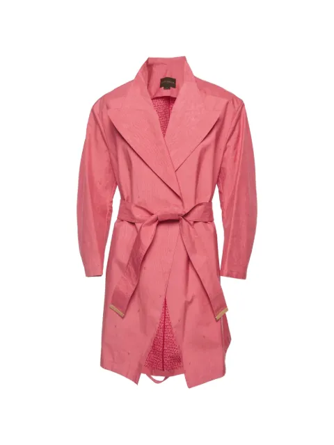 Louis Vuitton Pre-Owned belted wide-lapel coat Pink 1293214