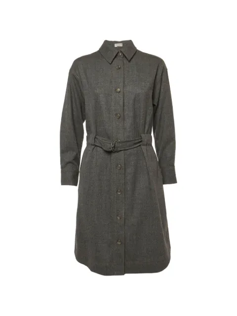 Brunello Cucinelli belted shirt midi dress Grey 1333120