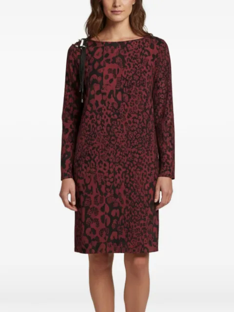 Versus Pre-Owned leopard-print shift midi dress Red 1340530