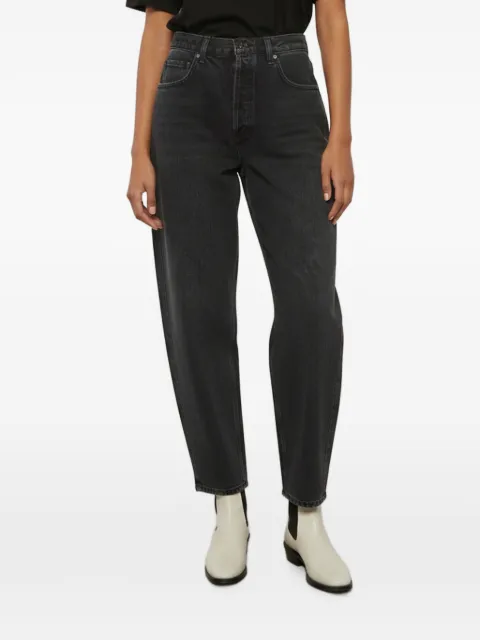 AGOLDE tapered-fit high-waisted jeans Black 1357281
