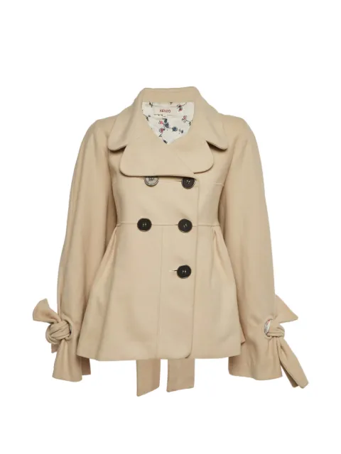 Kenzo Pre-Owned belted tied-cuff jacket Neutrals 1314747