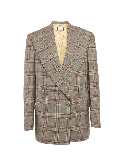 Gucci Pre-Owned double-breasted check blazer Grey 1260438
