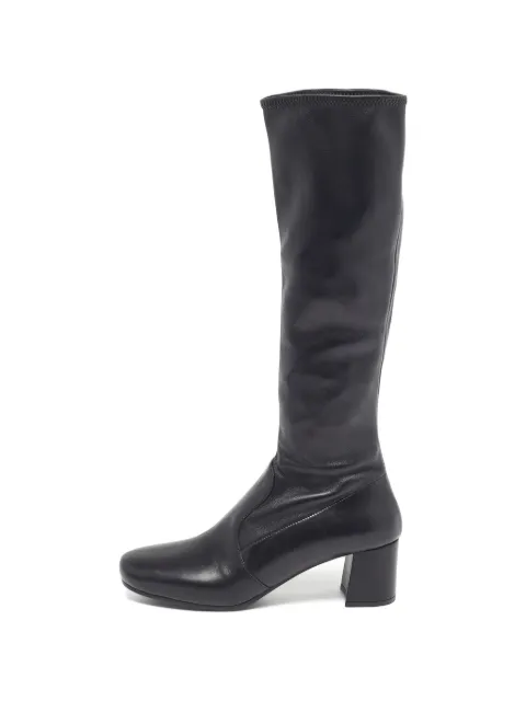 Prada Pre-Owned round-toe knee-hight boots Black 1308812