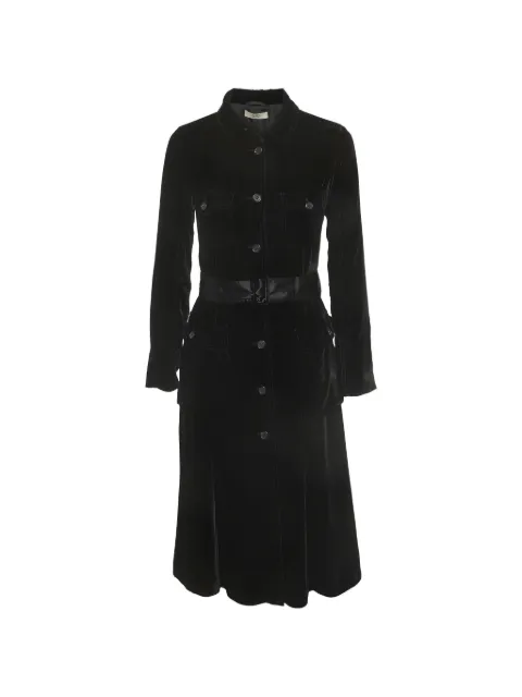 Prada Pre-Owned belted velvet midi dress Black 1293693