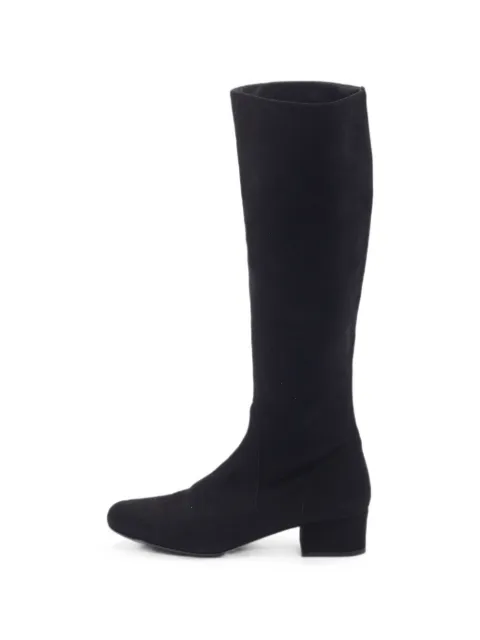 Saint Laurent Pre-Owned knee-high suede boots Black 1352405