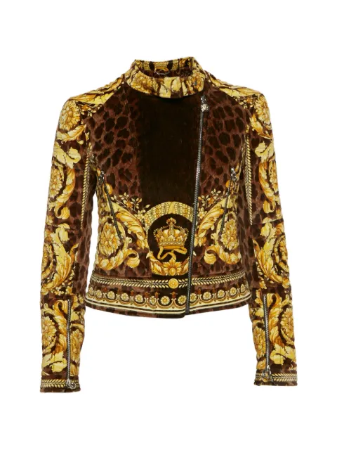 Versace Pre-Owned Barocco-print quilted jacket Brown 1318541