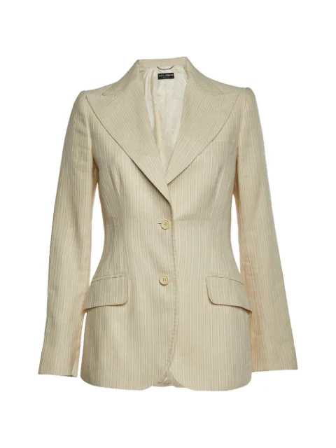 Dolce & Gabbana Pre-Owned striped single-breasted blazer Neutrals 1325744