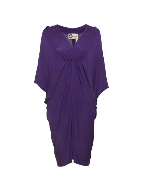 Lanvin Pre-Owned ruched V-neck midi dress Purple 1293103