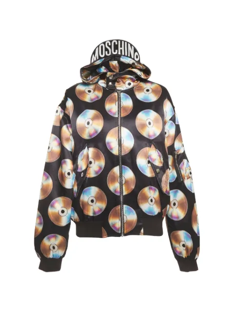 Moschino Pre-Owned x H&M disc-print hood jacket Black 1281485
