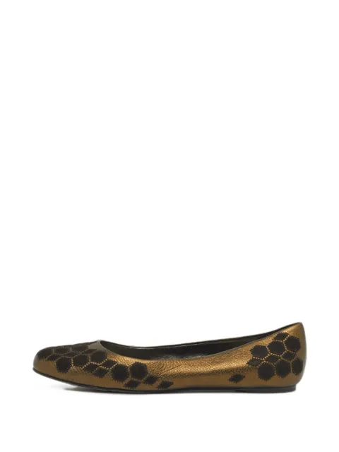 Ferragamo Pre-Owned metallic-leather ballet flats Gold 1277105
