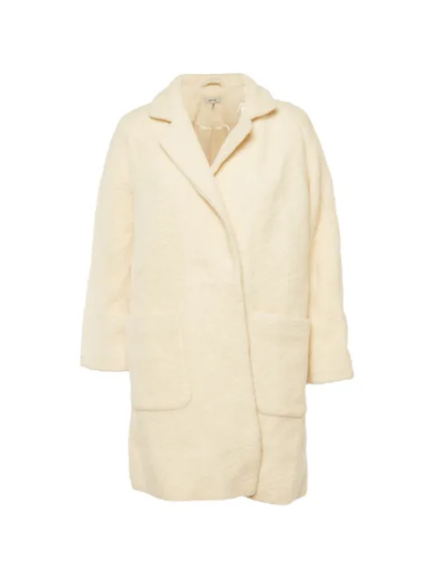 GANNI double-breasted fleece coat Neutrals 1290354