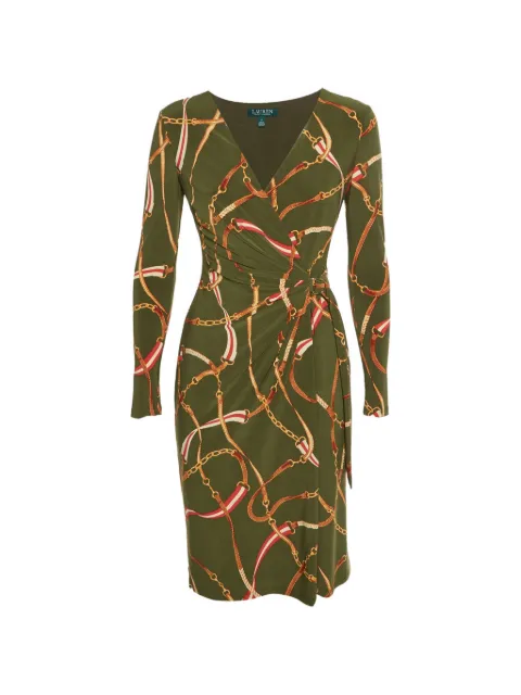 Ralph Lauren Vintage equestrian-print wrap dress Green 1344518