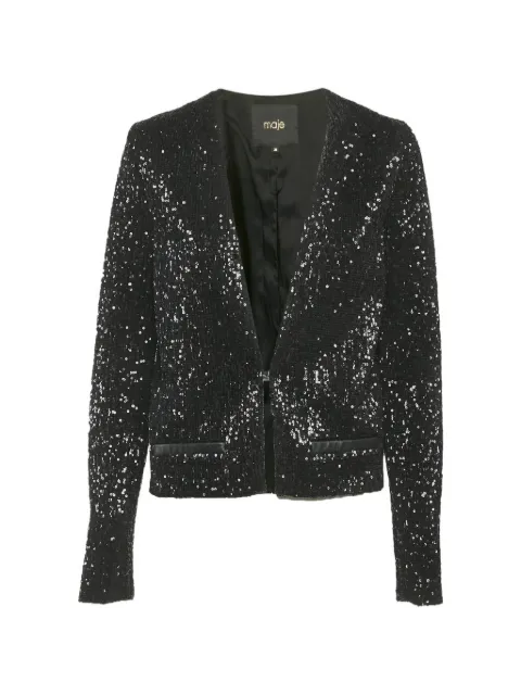 Maje sequin cropped jacket Black 1273950