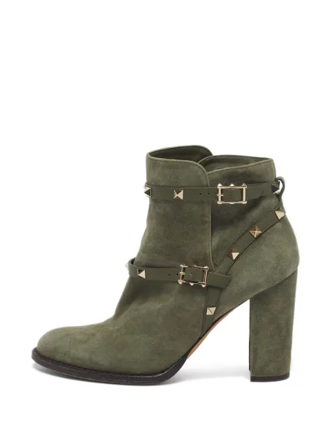 Valentino Garavani Pre-Owned Rockstud ankle boots Green 1296214