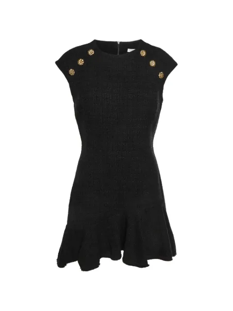 SANDRO asymmetric tweed mini dress Black 1329547
