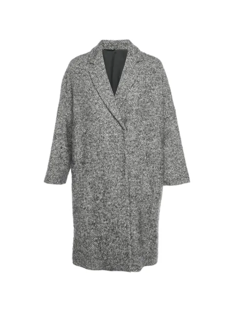 Brunello Cucinelli Vintage herringbone oversized coat Grey 1324335