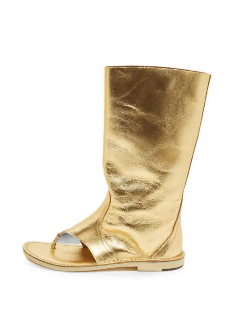 Pierre Hardy cut-out thong ankle sandals Gold 1290459