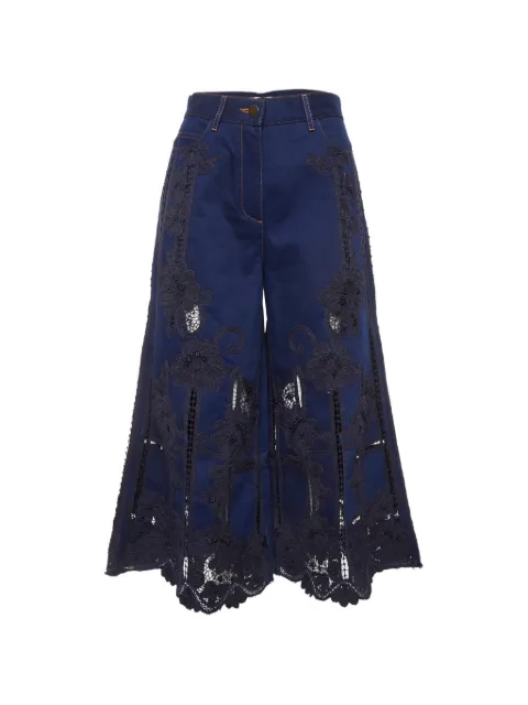 Valentino Garavani Pre-Owned embroidered wide-leg jeans Blue 1312178