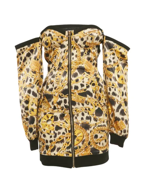 Moschino Pre-Owned x H&M chain-print off-shoulder mini dress Gold 1268829