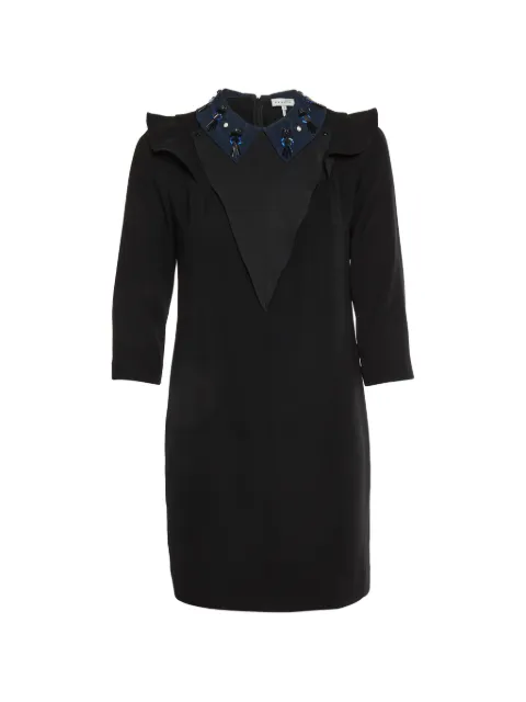 SANDRO embellished-collar ruffle-detail midi dress Black 1335634