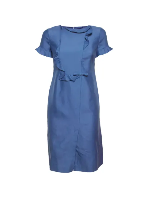 Valentino Garavani Pre-Owned ruffle-trim bow-detail mini dress Blue 1293225