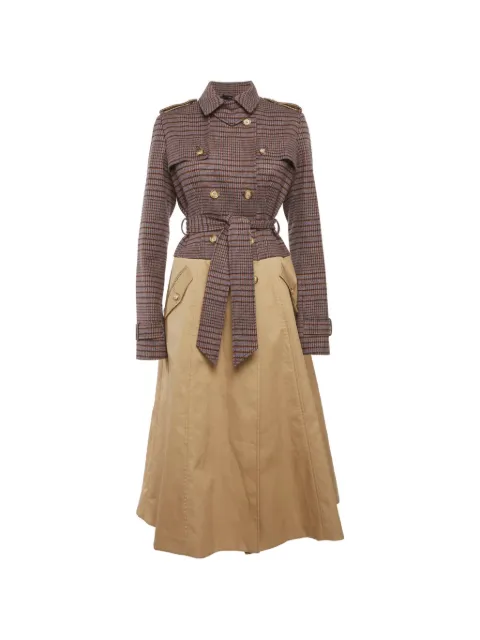 Gabriela Hearst plaid double-breasted trench coat Brown 1289448