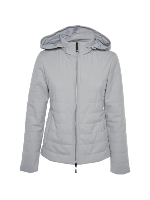 Emporio Armani Pre-Owned hooded quilted jacket Grey 1331066