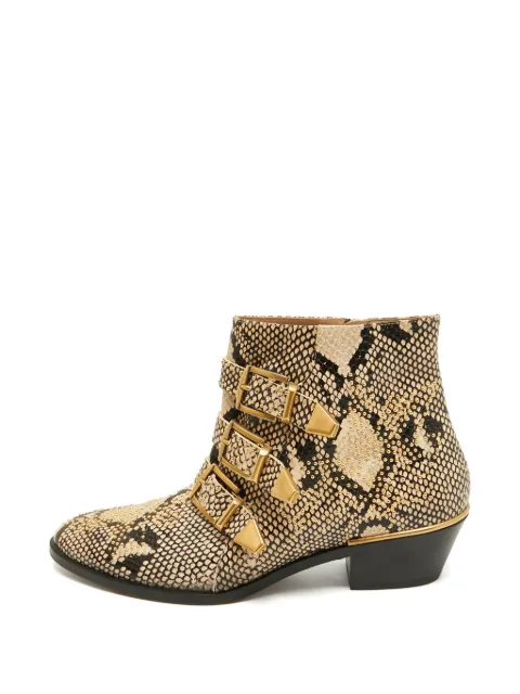 Chloé Pre-Owned Susanna buckle-detail ankle boots Neutrals 1352540