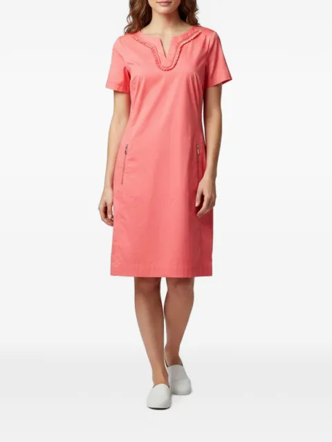 Miu Miu Pre-Owned Dima ruffle-trim short-sleeve midi dress Pink 1346475