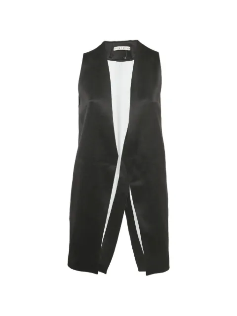 alice + olivia satin open-front vest Black 1268823