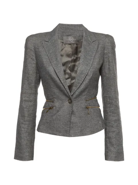 Alexander McQueen Pre-Owned zip-detail cropped blazer Grey 1316019
