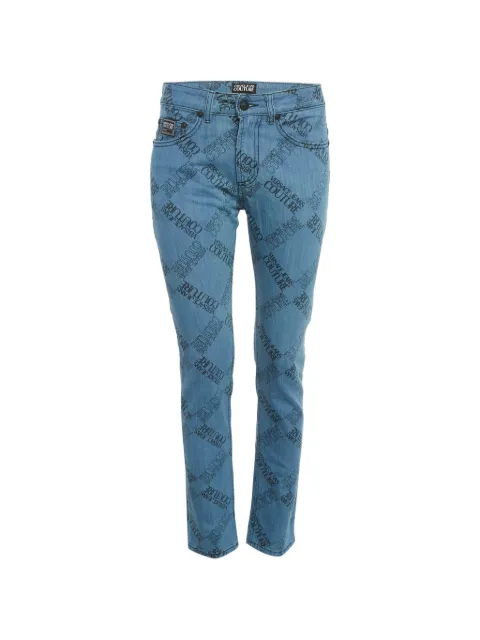 Versace Jeans Couture logo-print skinny jeans Blue 1259949