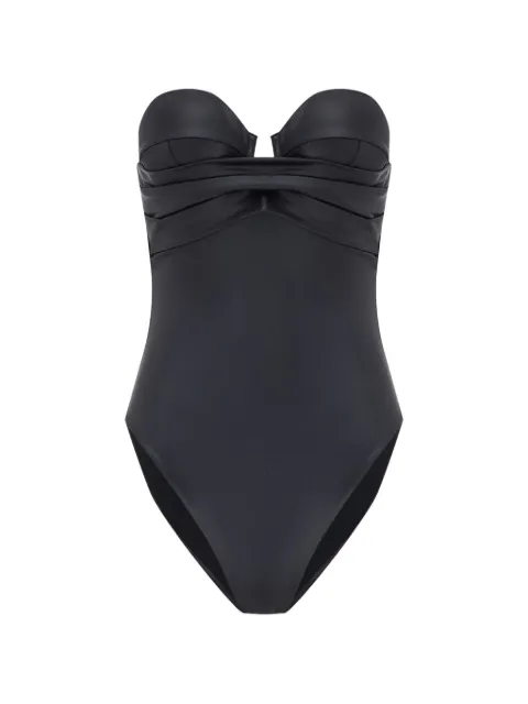 Balmain strapless draped swimsuit Black BKBLD2500001