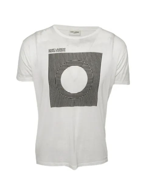 Saint Laurent Pre-Owned geometric-print crew-neck T-shirt White 1339995